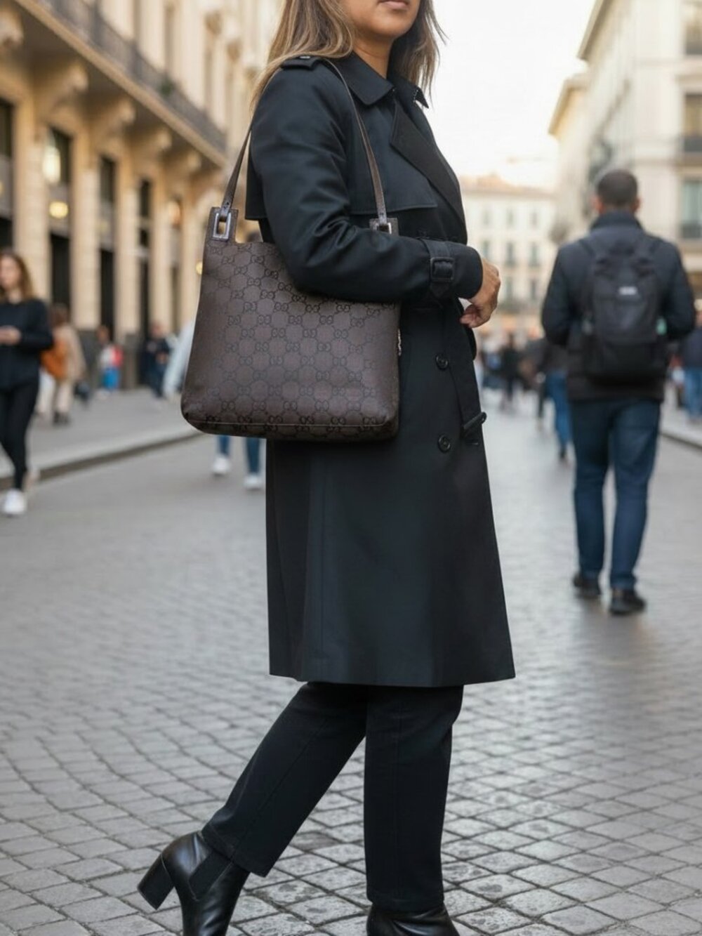 Vintage Gucci GG Brown Canvas Shoulder Bag | Tom Ford Era | Y2K - Picture 7 of 7